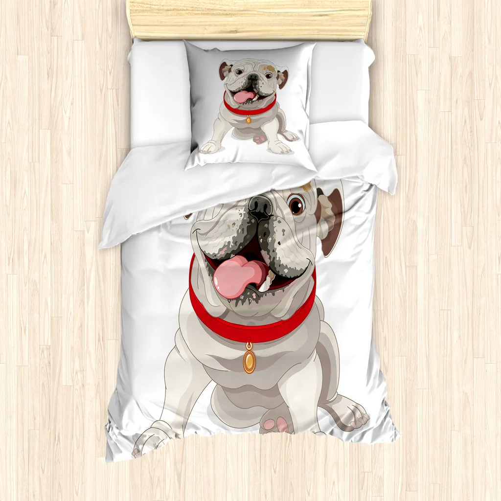 Set Letto ABAKUHAUS Singolo 135x200 Bulldog Inglese Antiacaro