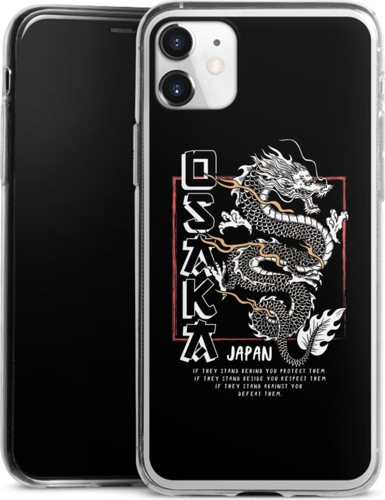 DeinDesign Slim Hülle für Apple iPhone 11 Silikon Case Ultra Dünn Handyhülle Drache Japan Meer