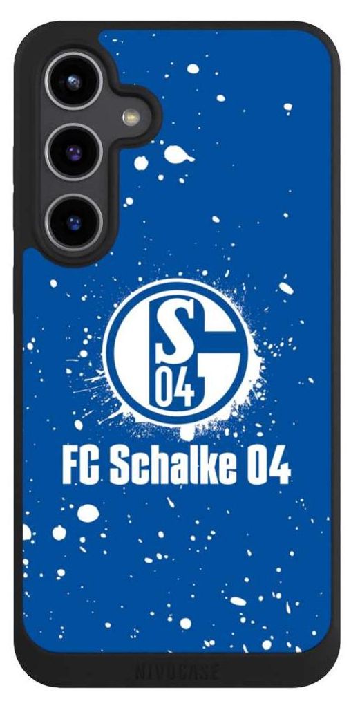 NIVOCASE Handyhülle für Samsung Galaxy S24+ Hülle NIVOpure Case Schwarz FC Schalke 04 Logo S04