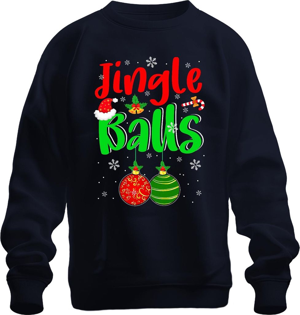 Jingle Balls Weihnachten Weihnachtskugeln Lustig Geschenk Uni Sweatshirt Pullover, Navy, M