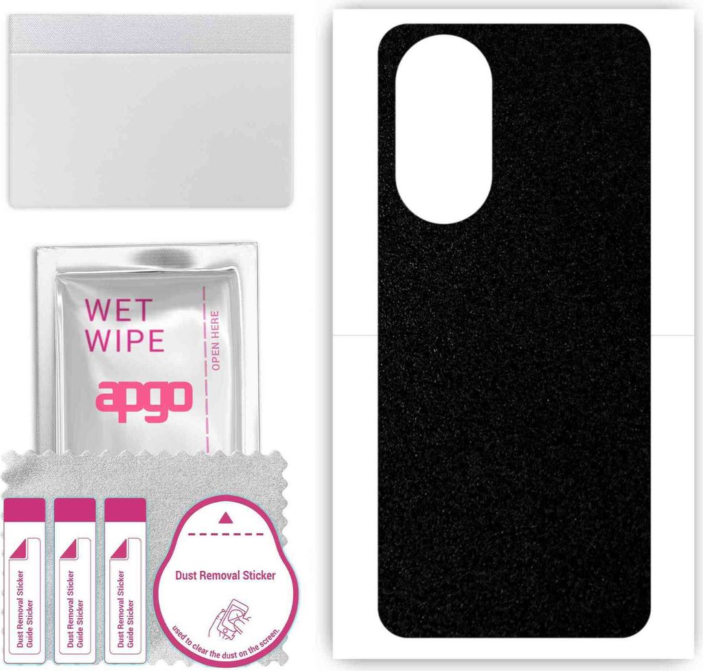 apgo Rückseite Schutzfolie, Skin, kompatibel mit Oppo A1 Pro, Hinten Displayschutzfolie aus Vinylfolie, kratzfest, einfache Montage - Mattschwarz
