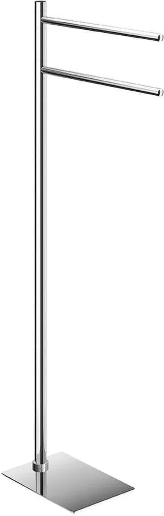 Piantana Porta Asciugamano Peter Acciaio Inox Cromo 2 Bracci Lux