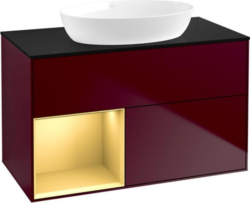V&B Waschtischunterschrank Finion 100, Pl bla m, Reg gol m Lac, Peo m