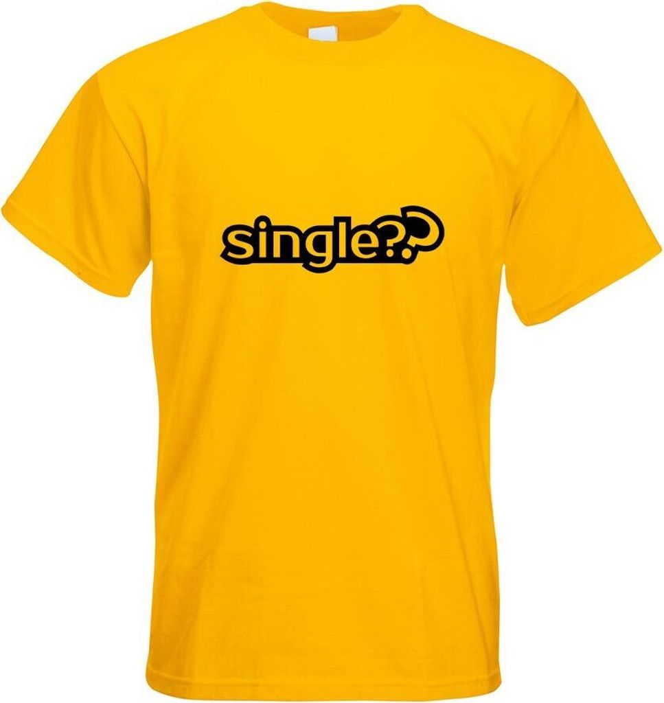 Kiwistar - T-Shirt - gelb - Single?? - Lonely - Dating Show Motiv Bedruckt Funshirt Design Print - mit Motiv Bedruckt - Funshirt Design - Sport - F...