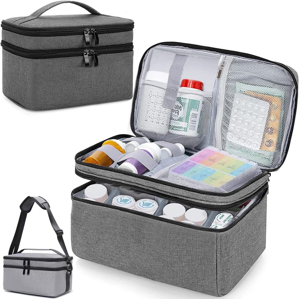 Aufbewahrungstasche Medizin Tasche, Multifunktionstasche, tragbare medizinische Veranstalter leer mit Schultergurt, Erste-Hilfe-Kits Box für Haus