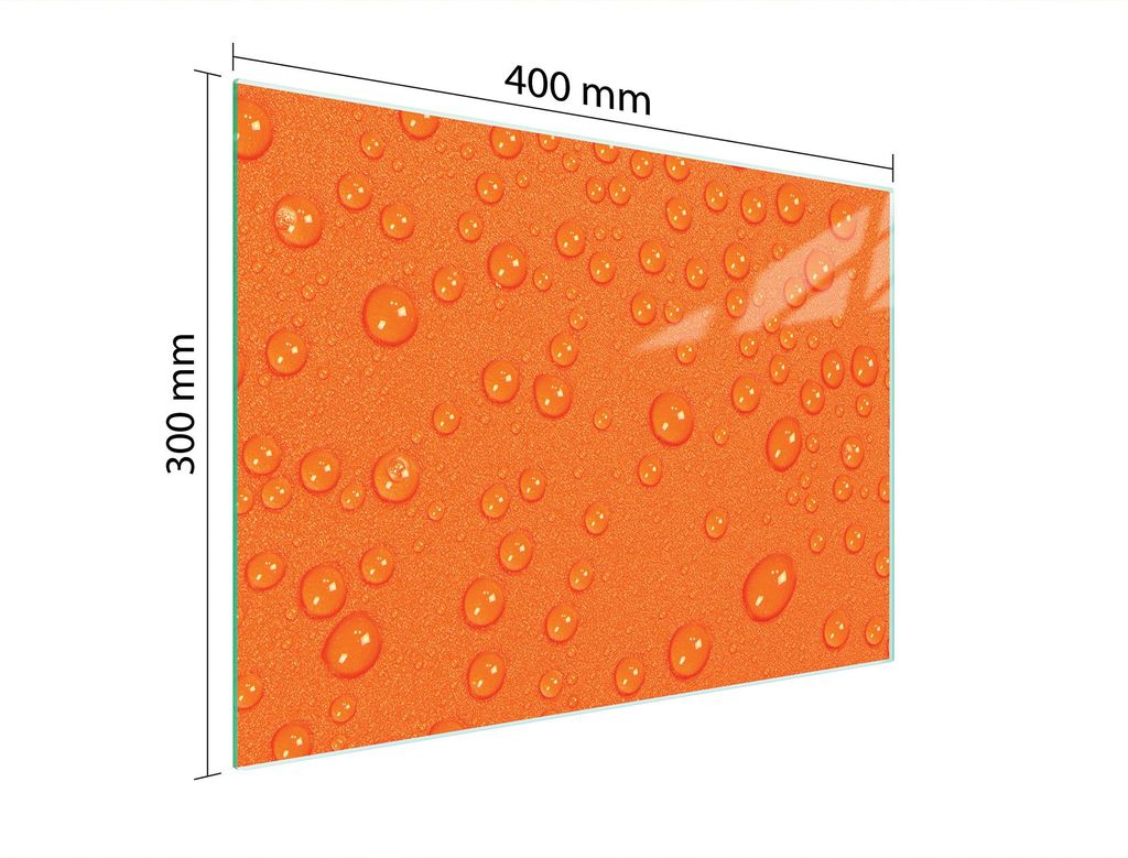Schneidebrett Herdabdeckplatte Multiglasschneidplatte 40x30 cm Tropfen Orange