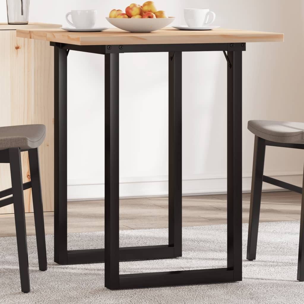 Maison Exclusive - Esstisch O-Gestell 60x60x75,5 cm Massivholz Kiefer & Stahl