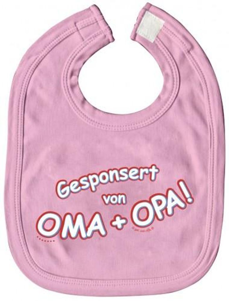 Baby-Lätzchen Schlabberlatz mit Druck - gesponsert von Oma + Opa - 07027 rosa