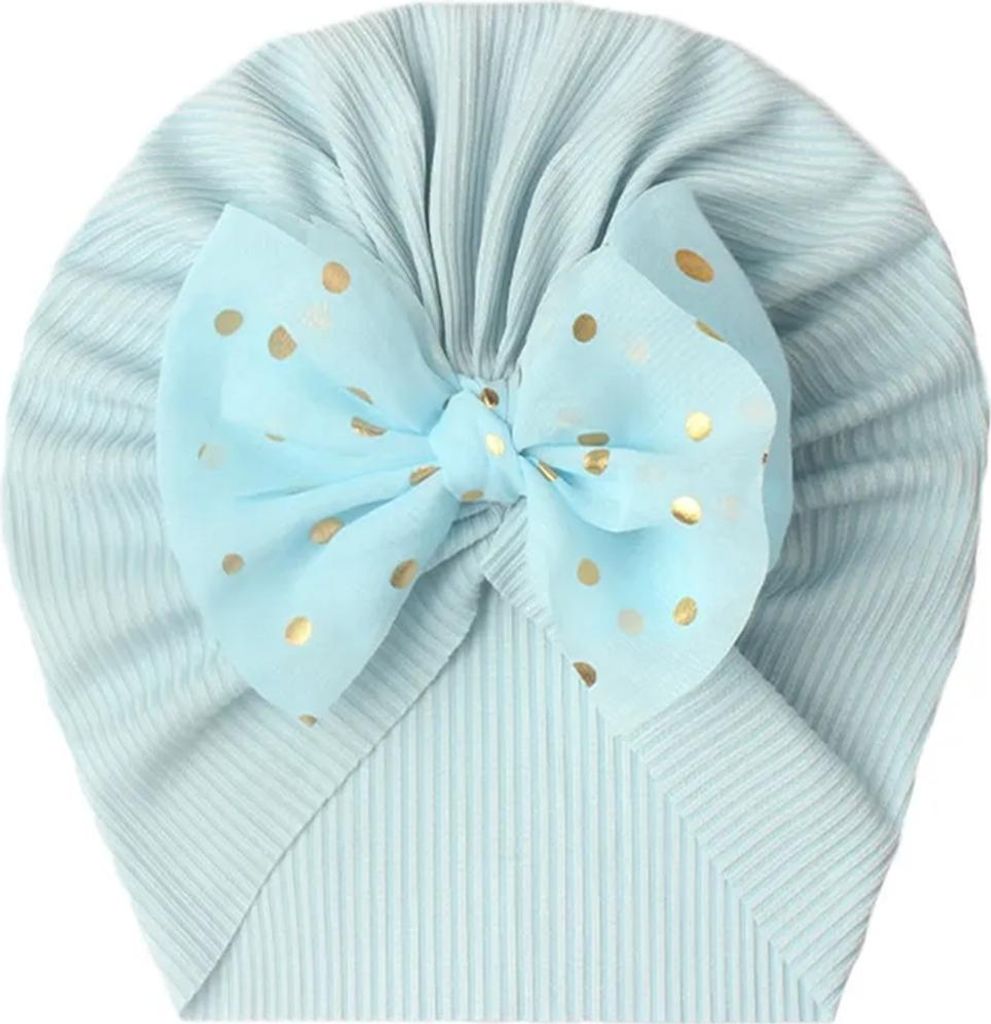 Kinder Turban Mütze Josie - Blau für kleine Prinzessinnen KP38206