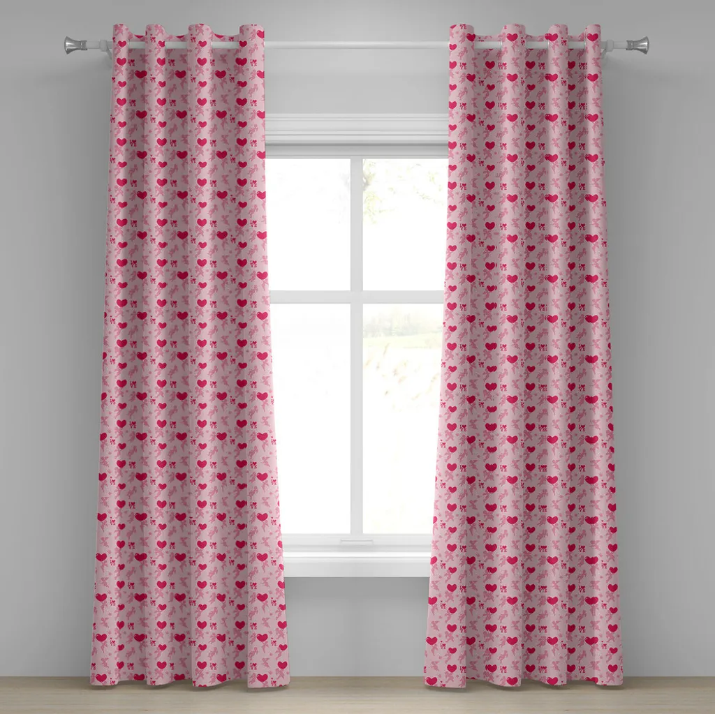 Tenda Decorativa ABAKUHAUS Rosa 2 Pannelli 280x245 cm Occhielli