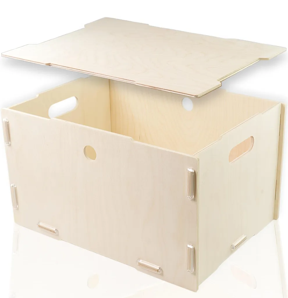 Coffre de rangement bois polyvalent 40x30 cm pour jouets et documents