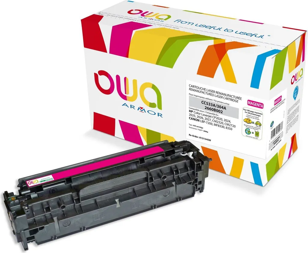 OWA Armor toner magenta 2800 stran CANON (CRG-718M) / HP (CC533A)