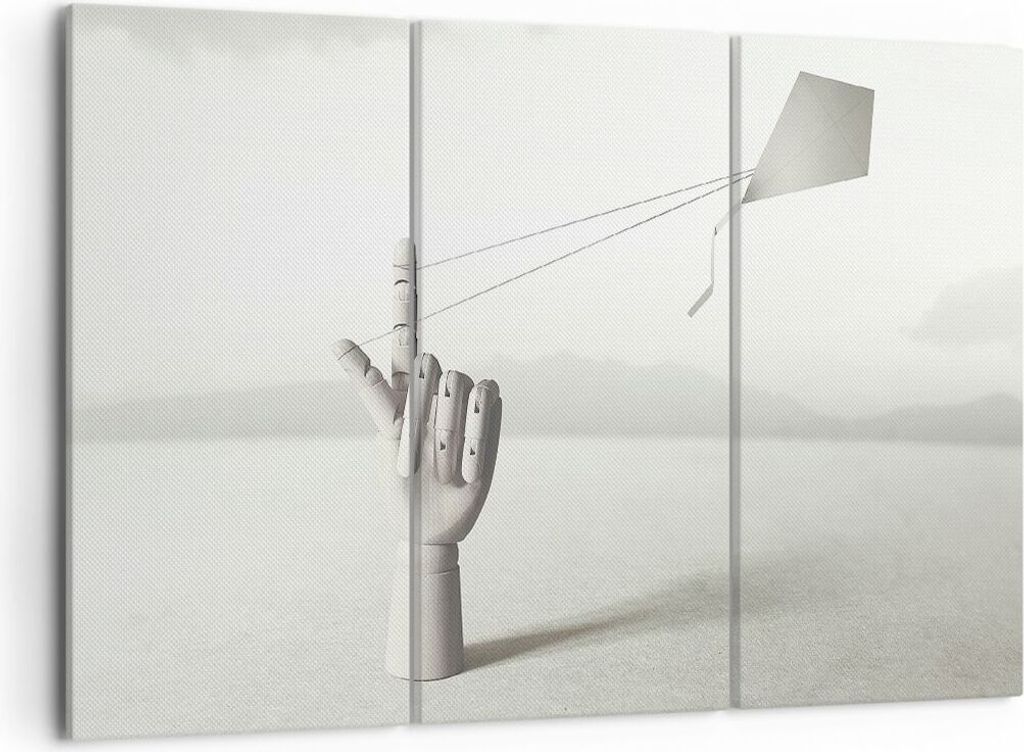 Bild auf Leinwand - Leinwandbild - 3 Teile - Modern Hand Drachen - 105x70cm - Wand Bild - Wanddeko - Wandbilder - Leinwanddruck - Bilder - Wanddeko...