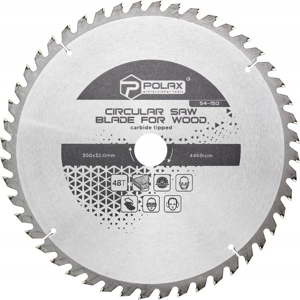 Lama Circolare Legno 300mm Polax 48T - Per Finiture Senza Difetti