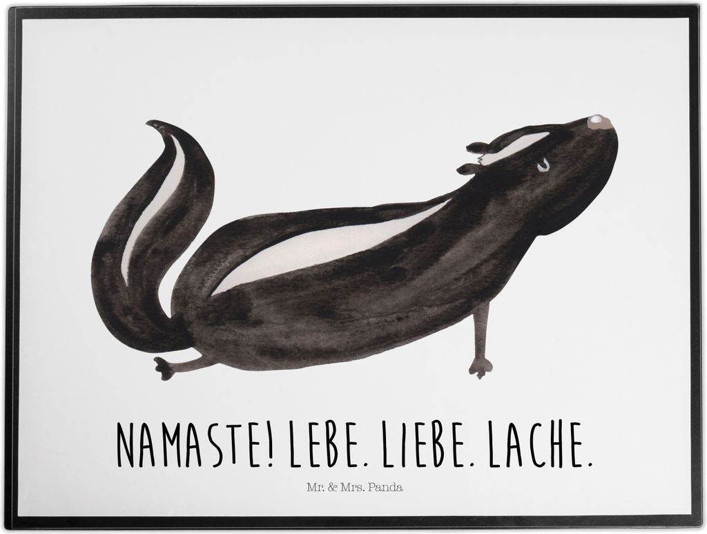 Mr. & Mrs. Panda Schreibunterlage Stinktier Yoga - Weiß - Geschenk, schreibtischmatte, tischschutzmatte, schreibtischunterlagen, Wildtier, schreib...