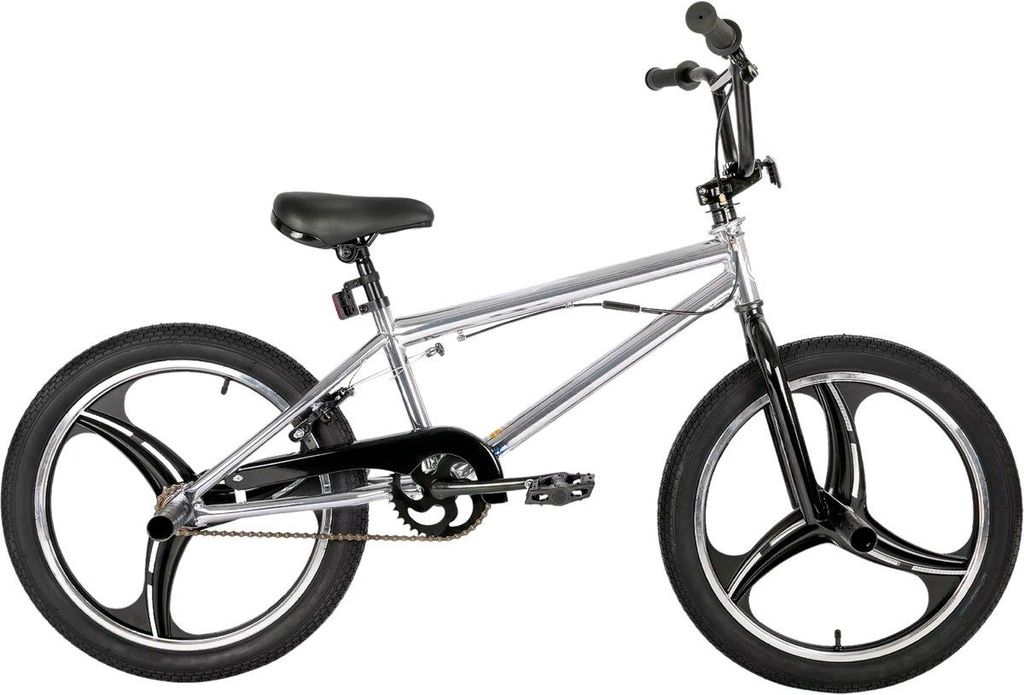 BMX Kinderfahrrad 20 Zoll (51 cm) – Freestyle mit 360° Rotor, 4 Pegs, Single Speed – Silber