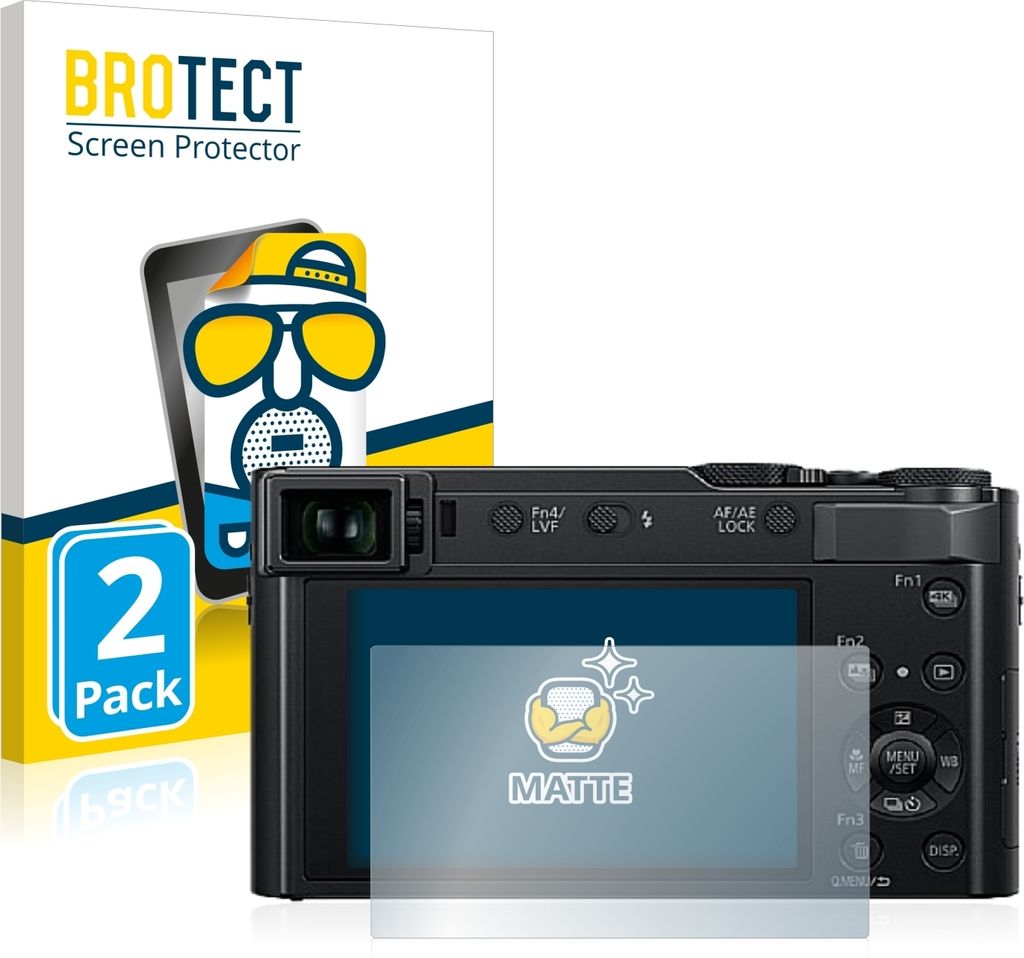 2x BROTECT Schutzfolie für Panasonic Lumix DC-TZ202 / TZ202D Displayschutz Displayschutzfolie Folie Matt Entspiegelungsfolie