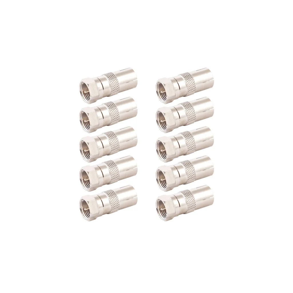 Adaptateur Antenne IEC Femelle vers F S/CONN - Lot de 10 pour Câble TV