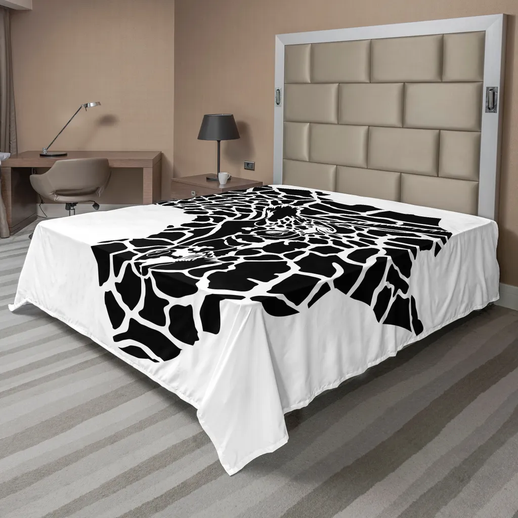 Drap plat supérieur imprimé Safari Afrique en coton doux 260x228 cm