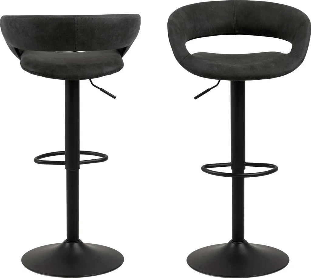 Tabouret de bar lot de 2 GRACE au design scandinave et pieds en bois