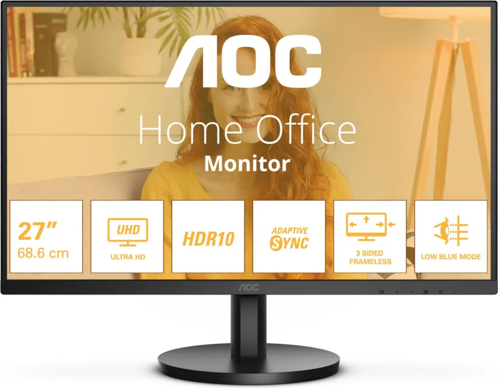 Moniteur AOC U27B3M 27 pouces 4K UHD avec ports HDMI et DisplayPort