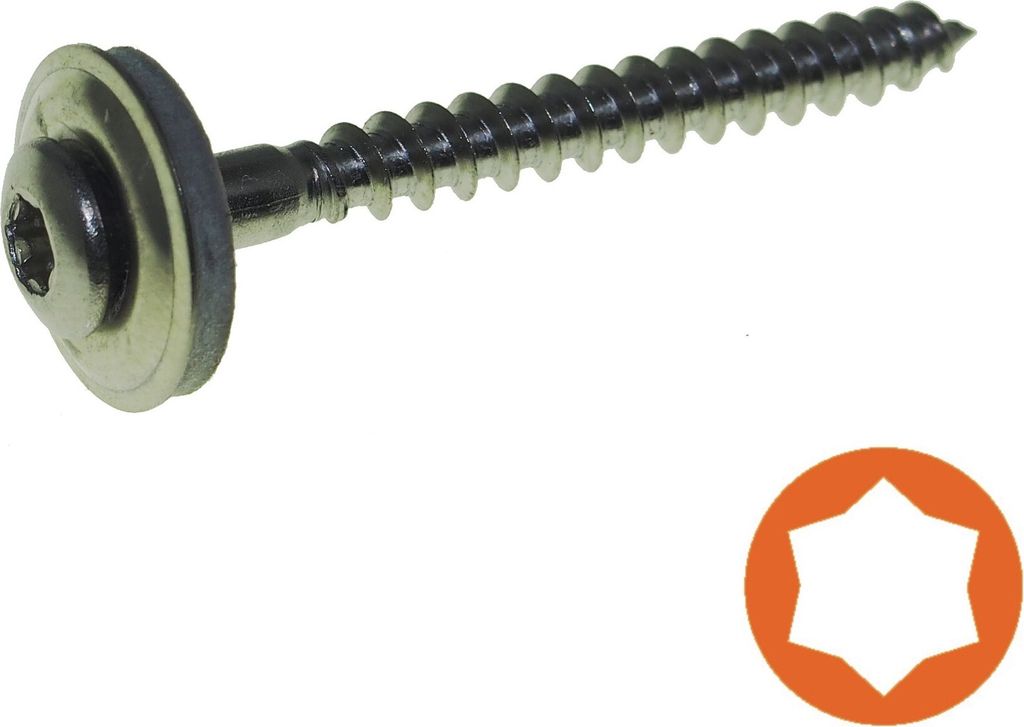 Spenglerschraube A2 4,5 x 25 mm, Scheibe Ø 15 mm / Pck a 100 Stück