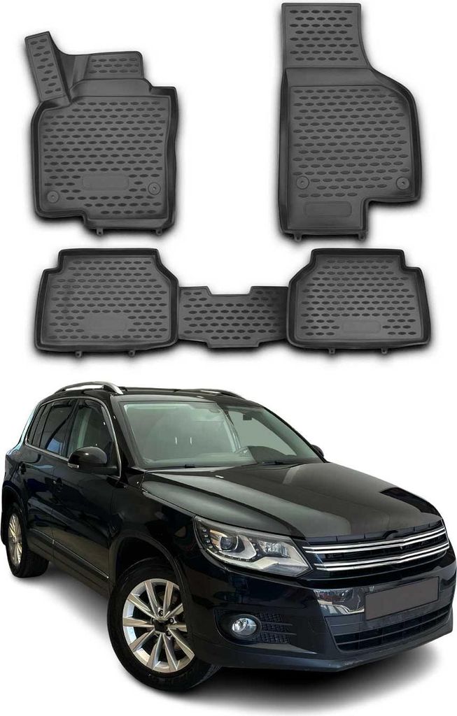 2007-2017 VW Tiguan Fußmatten TPE Schwarz 4 tlg
