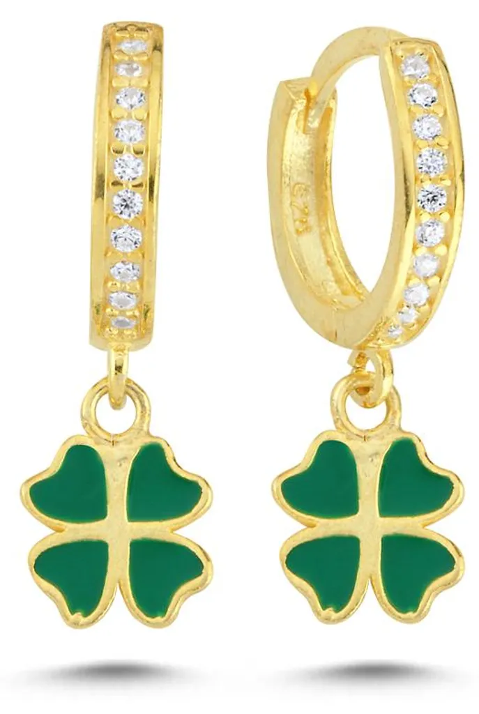 Boucles d'oreilles pendantes trèfle en argent 925 pour femme élégante