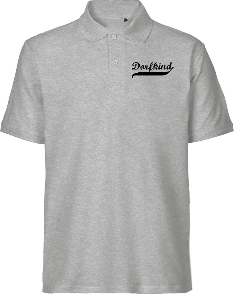 Hellweg Druckerei Rundhals Polo Shirt Dorfkind Vintage Geschenk Männer Poloshirt Sport Grey Größe L Bio Baumwolle Fairtrade Dorfkind Vintage Mode