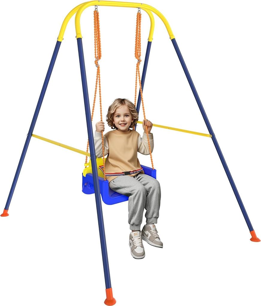 TRMLBE Schaukel, 3 in 1 Babyschaukel Indoor Outdoor 93–155 cm Einstellbare Länge Kinderschaukel inkl. Abnehmbarer Umrüstsitz, für 6 Monaten bi...