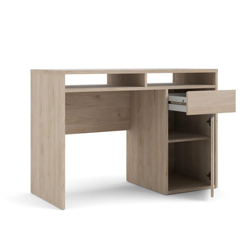 Bureau Fula 1 tiroir 1 porte décor Hickory naturel - Style Moderne - 4