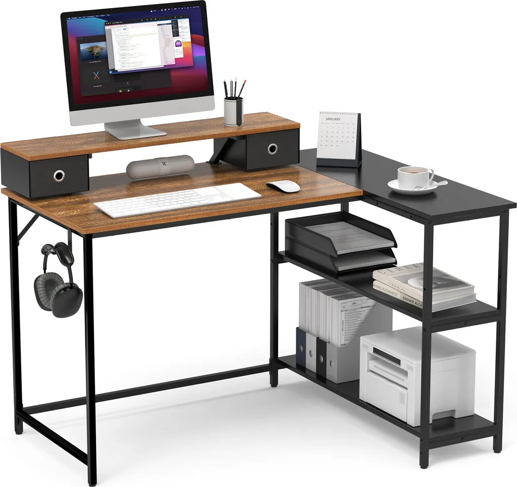 Fini le mal de dos avec ce bureau ergonomique en L et support écran
