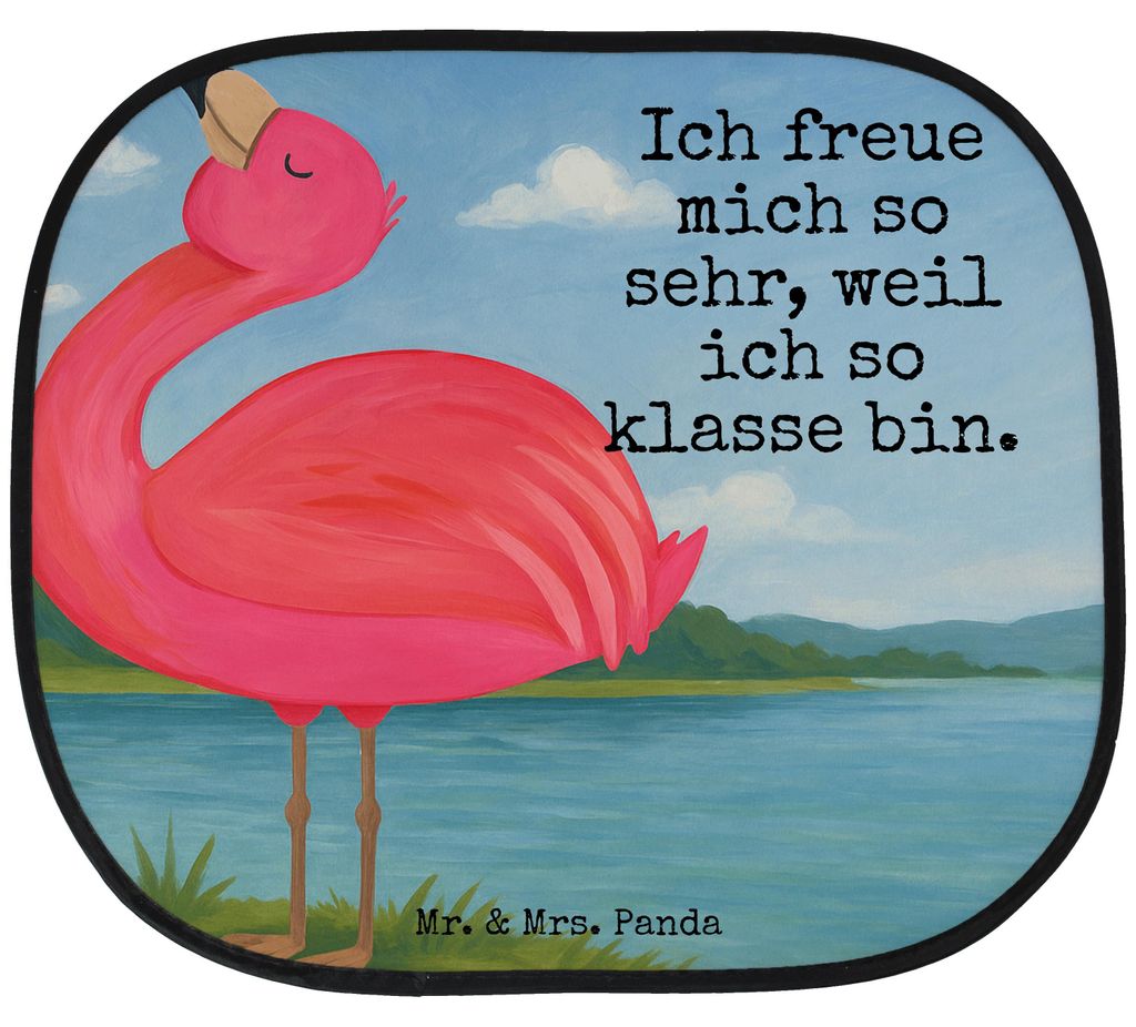 Mr. & Mrs. Panda Sonnenblende Auto Flamingo Stolz Design - Weiß - Geschenk, Sonnenschutz für, Rosa, Autoscheiben, hitzeschutz, Mama, Freundin