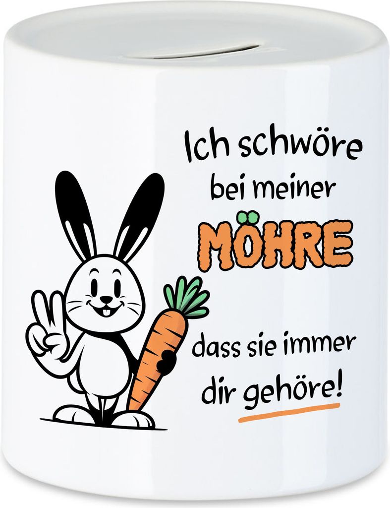 Ich schwöre bei meiner Möhre Witziger Hase Spardose - Valentinstag Überraschung