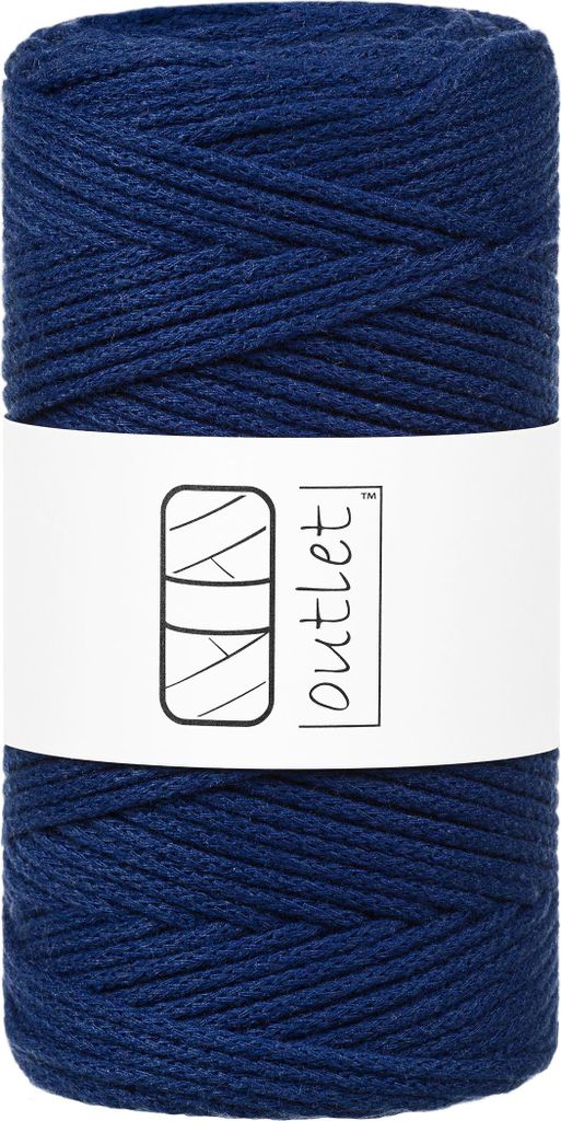 Dunkelblau Baumwoll-Flechtkordel 3mm 100m OUTLET