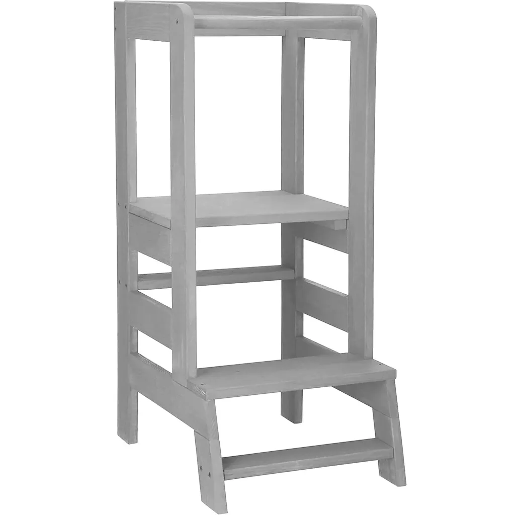 Torre di apprendimento per bambini Torre di apprendimento seggiolone Sedia di apprendimento sgabello 90x39x52 cm - grigio