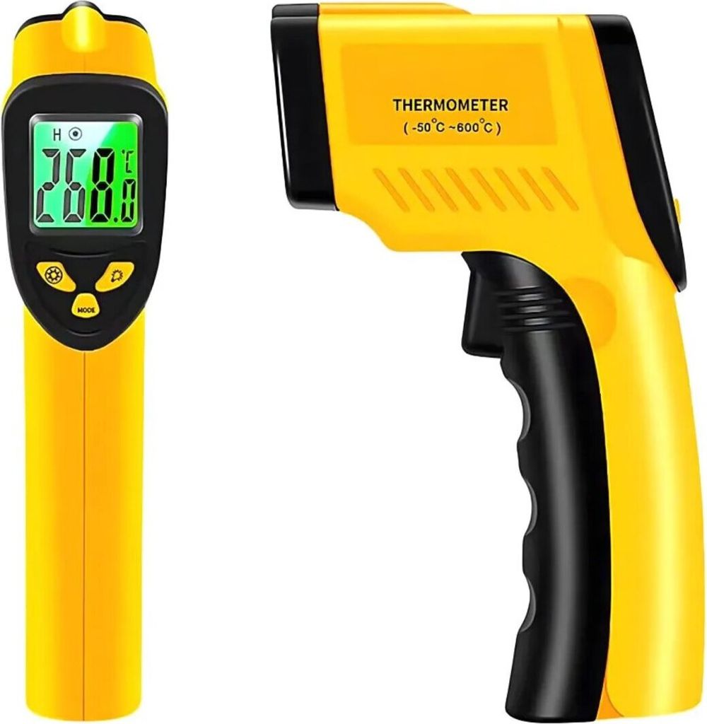 Berührungsloses Infrarot-Laser-Thermometer-Pyrometer in Gelb/Schwarz