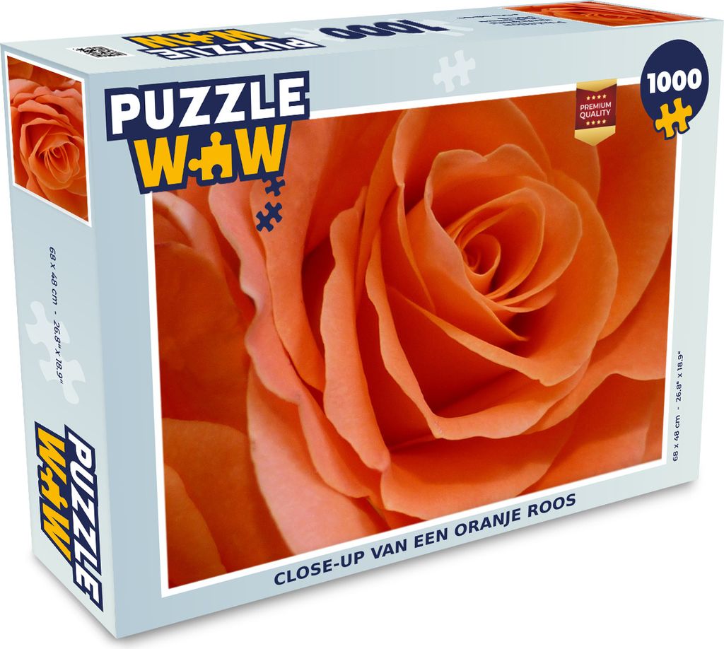 MuchoWow Puzzle 1000 Teile Rose - Blumen - Orange - Erwachsene - Rätsel