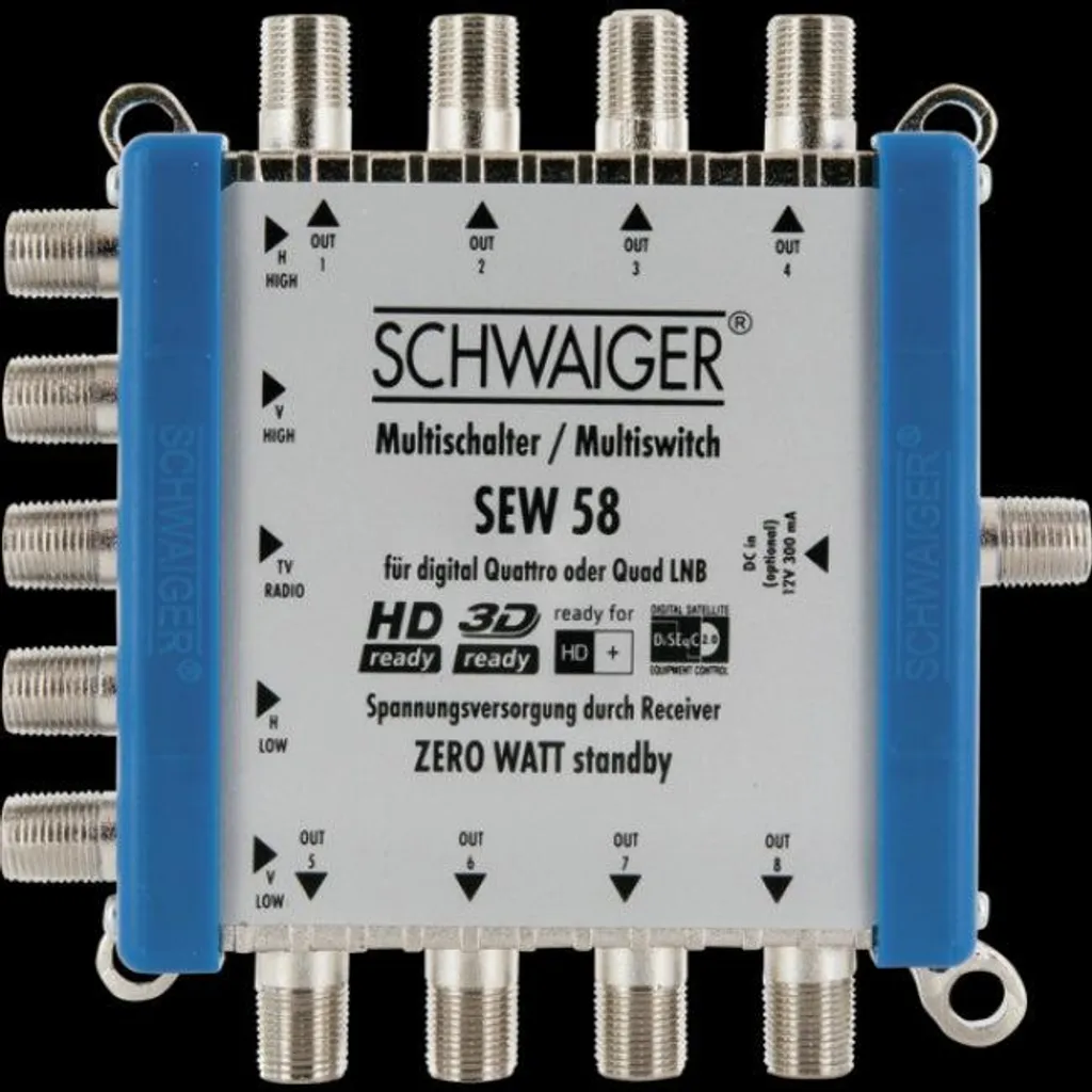 Récepteur Satellite pour 8 TV - Multischalter 5 entrées sans courant