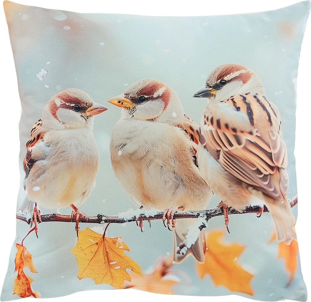 REDBEST Kissenhülle Vogeltrio" orange-braun 40x40 cm"