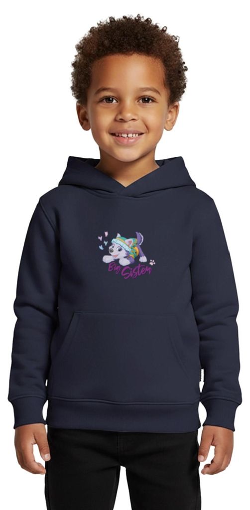 Spreadshirt Paw Patrol Große Schwester Everest Geschenk Kinder Premium Hoodie, 146/152 (10 Jahre), Navy
