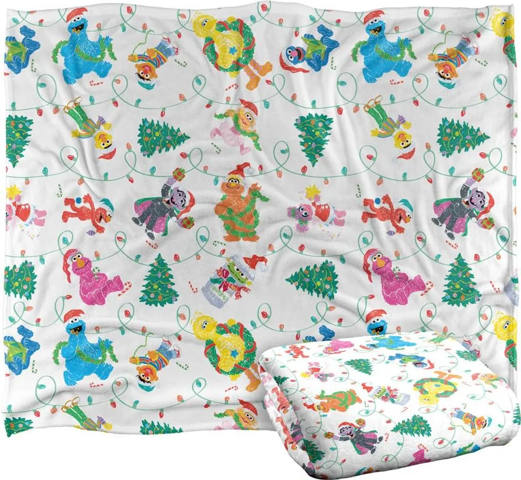 Couverture Lumineuse Sesame Street Plaid Phosphorescent Supersoft Doux
