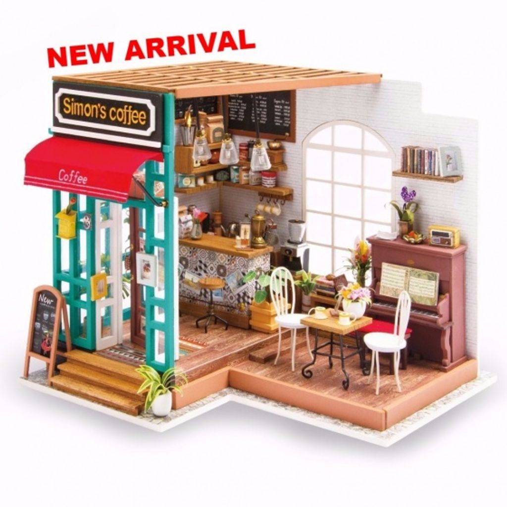 Puppenhaus Miniatur mit Möbeln DIY Puppenhaus Kit mit staubdichter Abdeckung 