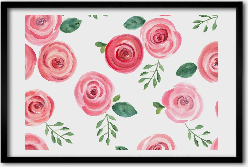 Bild 60x40 MDF-Rahmen, Wandkunst Rosen