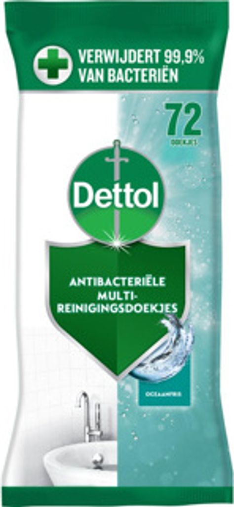 Dettol Reinigungstücher, antibakteriell, mit Meeresduft (72 Stück)