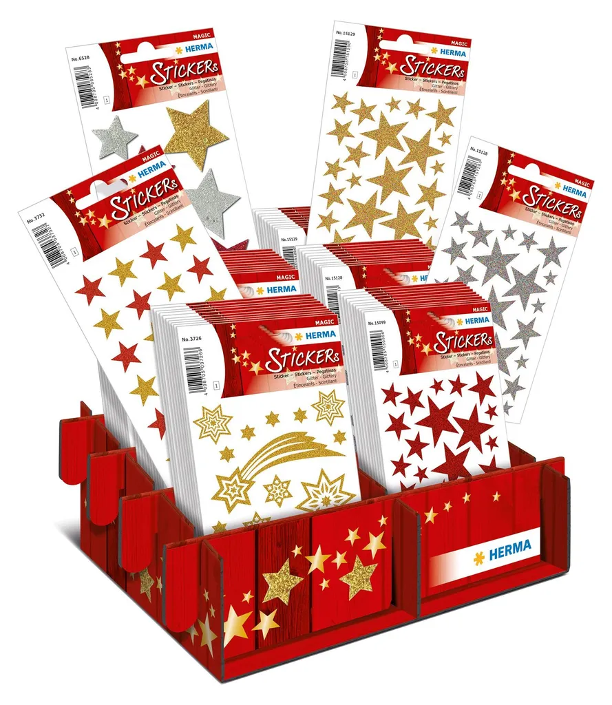 Stickers Noël Herma Étoiles : Solution Déco Rapide Pack de 60 Brillant
