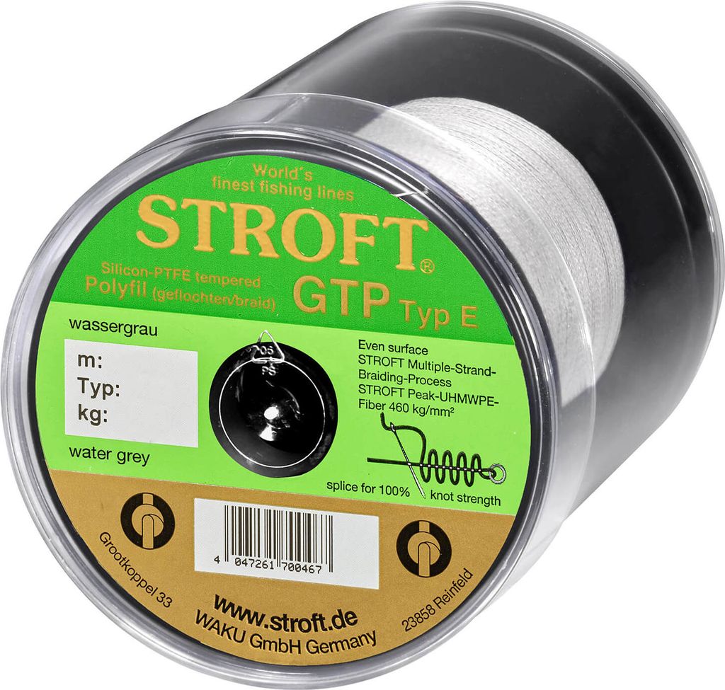 Stroft Schnur GTP Typ E geflochten wassergrau 500m Typ E06 4,25kg