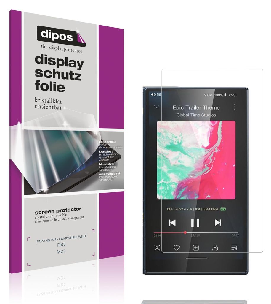 4x Schutzfolie für FiiO M21 klar Displayschutzfolie Folie Display Schutz dipos