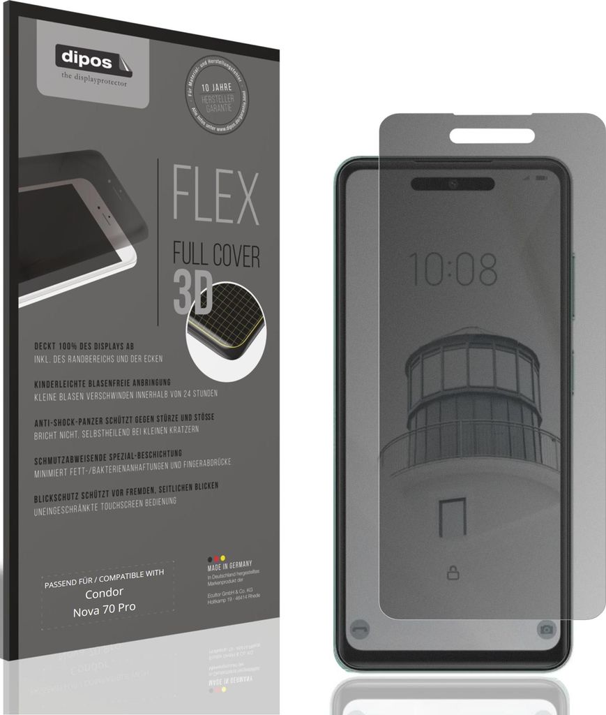 Full Cover Privacy Blickschutzfolie für Condor Nova 70 Pro Folie Anti-Shock
