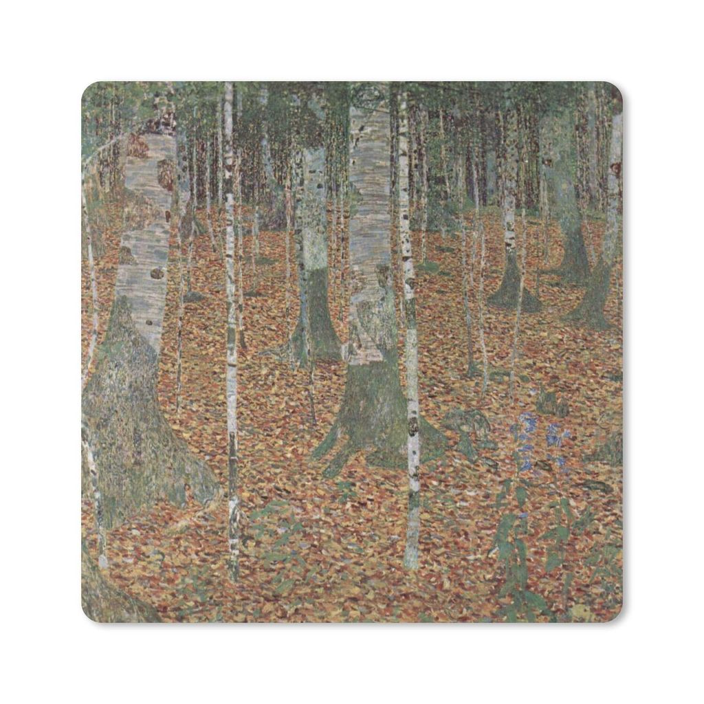 MuchoWow Mauspad Mousepad Birkenwald - Gustav Klimt Gemälde 30x30 cm - Mousepads - Maus Mat - Pad - Mausunterlage - Gaming